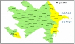 Küləkli hava şəraiti ilə bağlı sarı xəbərdarlıq