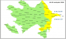 Küləkli hava şəraiti ilə bağlı sarı xəbərdarlıq