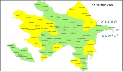 Küləkli hava şəraiti ilə bağlı sarı xəbərdarlıq verilib