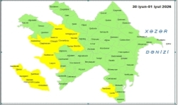 Küləkli hava şəraiti ilə bağlı sarı xəbərdarlıq verilib